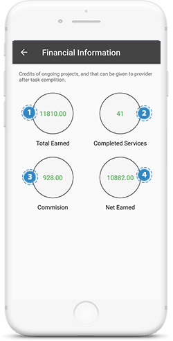 Financial Management Screen ( Service Provider )