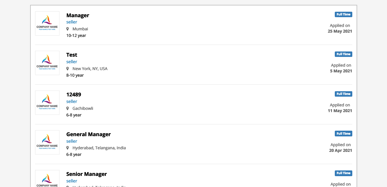 JobGator job search results